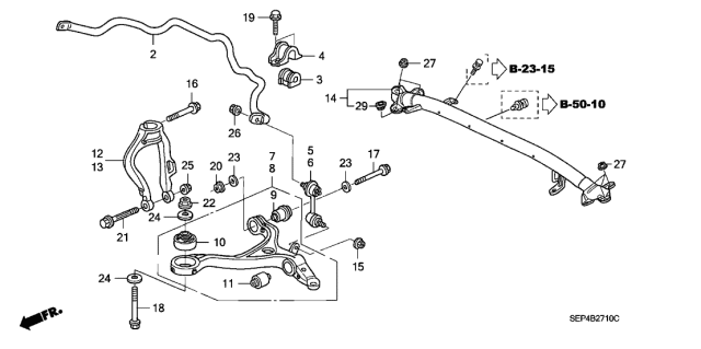 2007 Acura TL Suspension Control Arm Diagram for 51360-SEP-A10