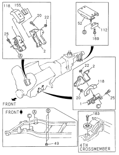 1999 Acura SLX Foot, Passenger Side Engine Diagram for 8-97146-073-0
