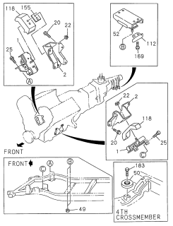 1999 Acura SLX Rubber, Right Front Engine Foot Diagram for 8-97104-157-1