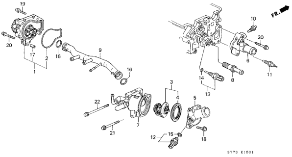 1998 Acura Integra Water Pump - Sensor Diagram