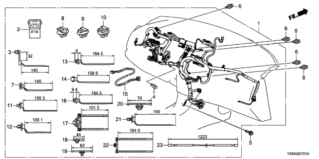 2021 Acura ILX Wire Harness, Instrument Diagram for 32117-TX6-A13