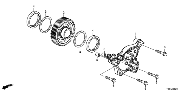 2019 Acura MDX 5 Door ADV (HYBRID (AWD)) KA DCT AT Idle Shaft Diagram