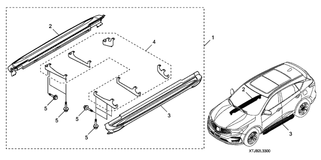 2020 Acura RDX Running Boards Diagram