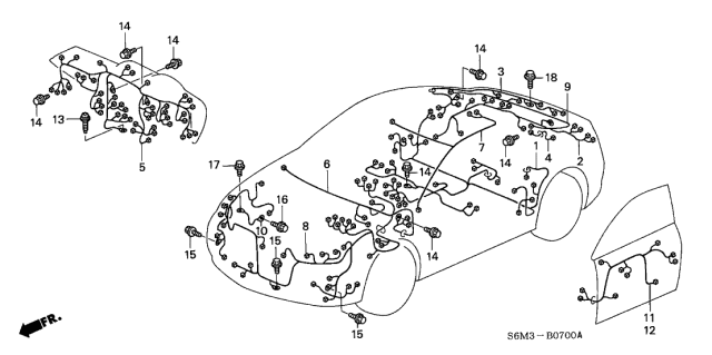 2003 Acura RSX 3 Door BASE KA 5MT Wire Harness Diagram
