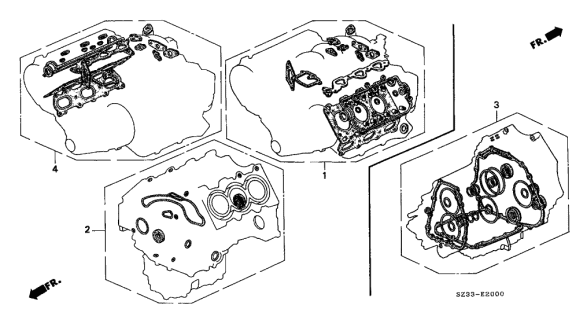 1999 Acura RL Gasket Kit, Passenger Side Cylinder Head Diagram for 06120-P5A-000