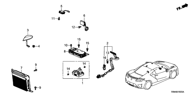 2020 Acura NSX Clip Band (6MMboss) Diagram for 91548-SW5-003