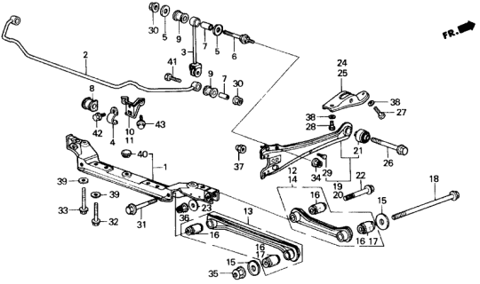 1989 Acura Legend Right Rear Arm A (Lower) Diagram for 52350-SG0-A01
