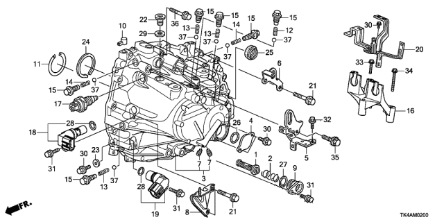 2013 Acura TL 4 Door TECH (SHAWD) KA 6MT MT Transmission Case Diagram