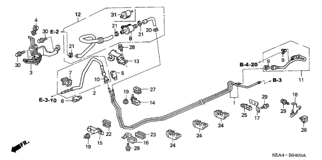 2005 Acura TSX Fuel Pipe Diagram