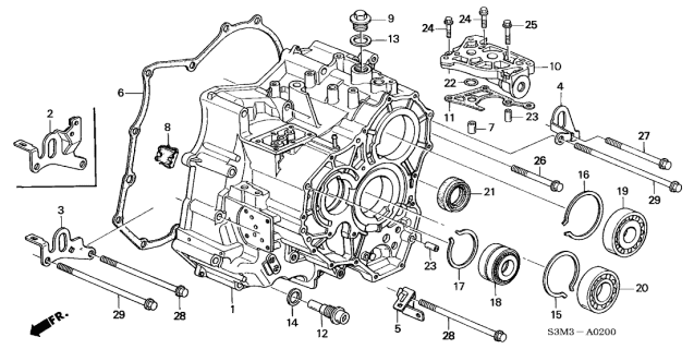 2003 Acura CL 2 Door SPORT KA 5AT Transmission Housing Diagram