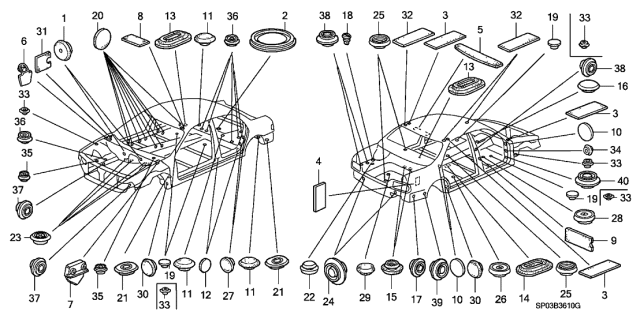 1994 Acura Legend Blind Plug (8MM) Diagram for 95550-08000