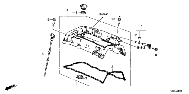 2018 Acura ILX Cylinder Head Cover Diagram