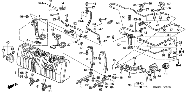 2003 Acura NSX Fuel Tank Diagram