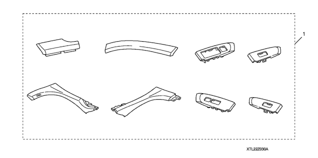 2012 Acura TSX 5 Door TECH KA 5AT Interior Panels - Dark Metal Diagram