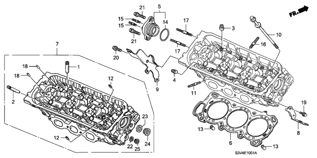 2002 Acura MDX Rear Cylinder Head Diagram