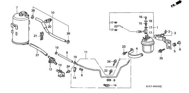 1991 Acura NSX Clamp, Purge Hose Diagram for 91599-SH3-A31