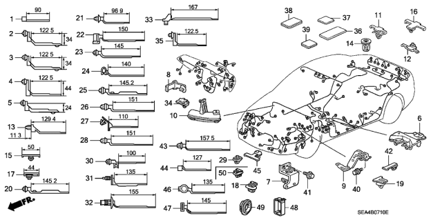 2007 Acura TSX 4 Door TSX (NAVIGATION) KA 5AT Harness Band - Bracket Diagram