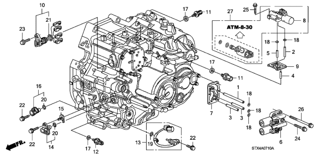 2008 Acura MDX AT Sensor - Solenoid Diagram