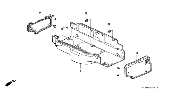 2000 Acura NSX Trunk Floor Mat Diagram