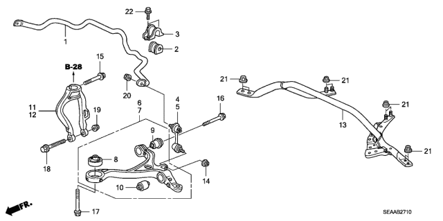 2008 Acura TSX 4 Door TSX KA 6MT Front Stabilizer - Front Lower Arm Diagram