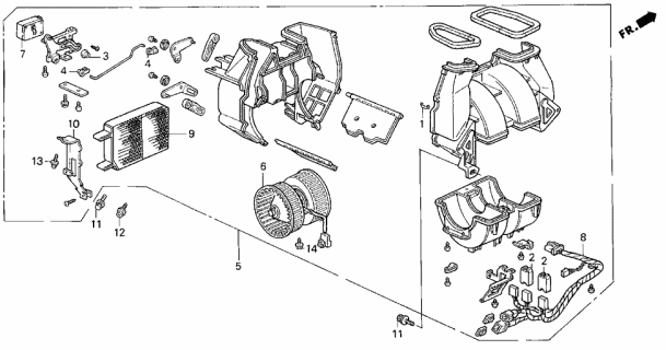 1991 Acura Legend Blower Assembly (Denso) Diagram for 79300-SP0-A01