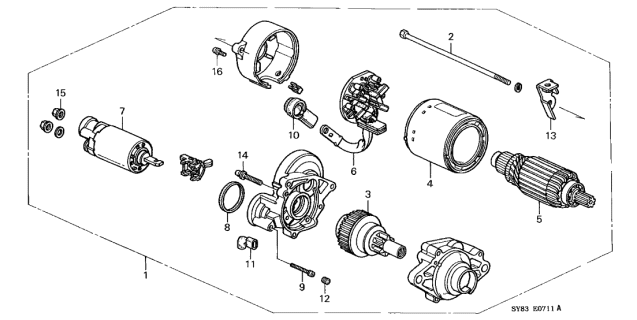 1997 Acura CL AT Starter Motor Diagram