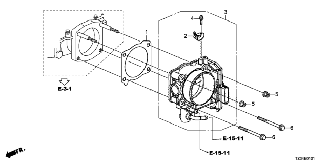 2017 Acura TLX Throttle Body Diagram