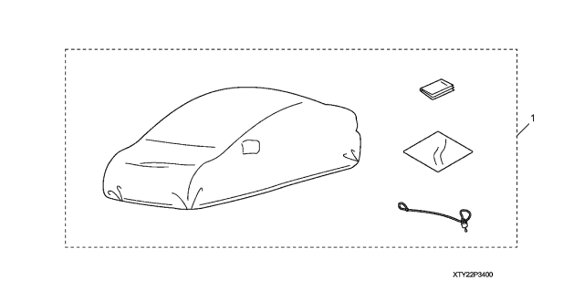 2020 Acura RLX 4 Door ADV (SH-AWD (HYBRID)) KA DCT Car Cover Diagram