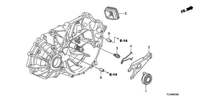 2009 Acura TSX 4 Door TSX (TECH) KA 6MT MT Clutch Release Diagram