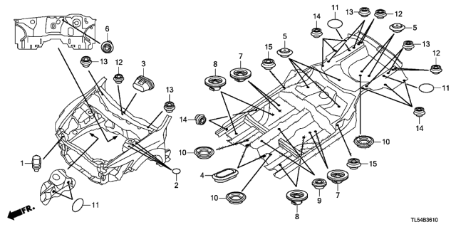 2014 Acura TSX Grommet (Front) Diagram