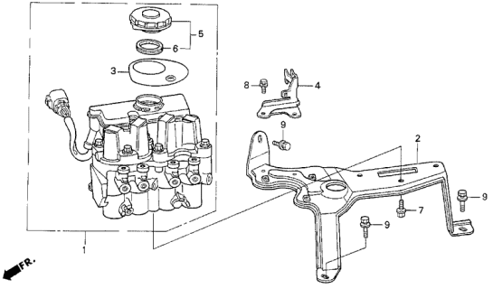 1993 Acura Vigor Abs Pump Modulator Anti Lock Brake Diagram for 57110-SL5-A52