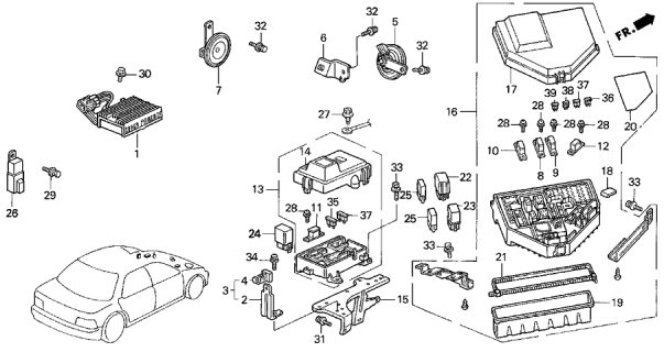 1993 Acura Vigor Block Fuse (100A) Diagram for 38218-SM4-003
