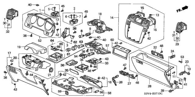 2006 Acura MDX Instrument Panel Garnish Diagram