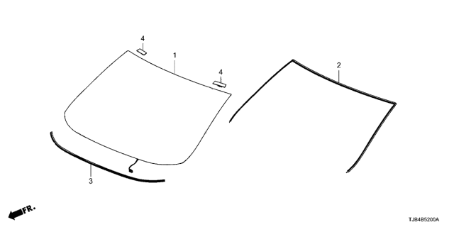 2020 Acura RDX Front Windshield Glass Set Diagram for 73111-T4F-H12