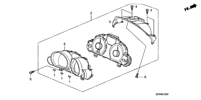 2011 Acura ZDX Upper Visor Diagram for 78111-SZN-A01