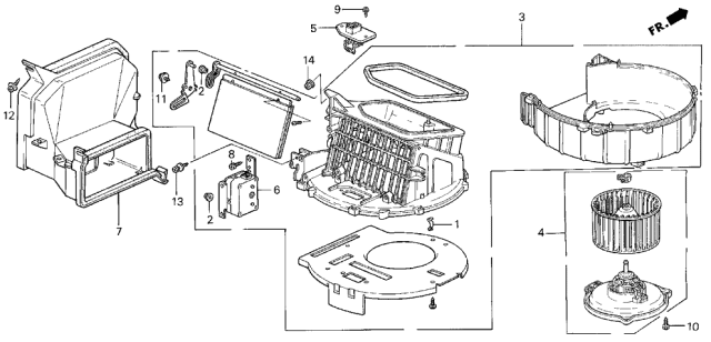 1997 Acura Integra Heater Duct Diagram for 79810-SR3-A01