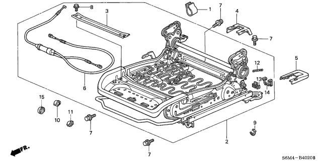 2002 Acura RSX Front Seat Components Diagram 2