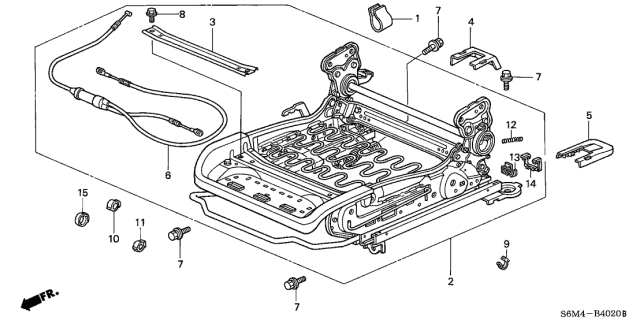 2004 Acura RSX 3 Door BASE KA 5AT Front Seat Components Diagram 2