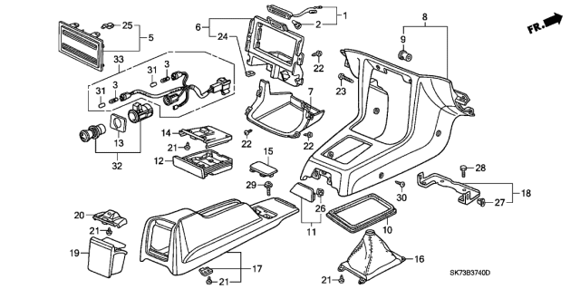 1992 Acura Integra Lip (MT) Diagram for 77294-SK7-900