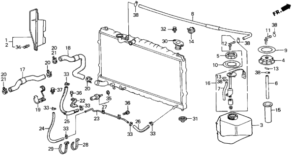 1986 Acura Legend Cushion, Radiator Mounting (Upper) Diagram for 74171-SD4-000