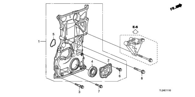 2011 Acura TSX Cover, Chain Case Diagram for 11412-R40-A00