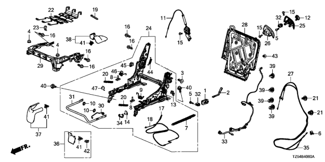 2020 Acura MDX Cable Assembly, Pull Strap Diagram for 81725-TG7-A81