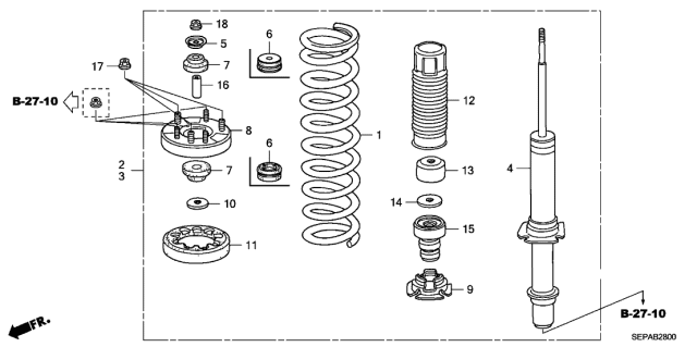 2008 Acura TL Left Front Shock Absorber Assembly Diagram for 51602-SEP-A09