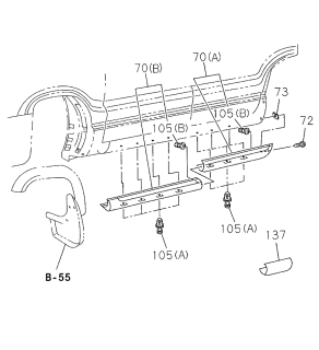 1998 Acura SLX 4 Door 4LS (PREMIUM) KL 4AT Rocker Skirt Diagram