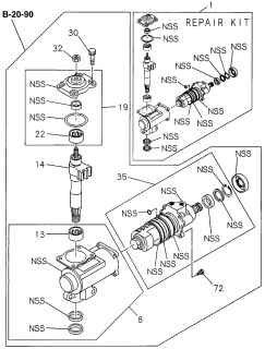 1996 Acura SLX Housing & Screw Assembly, Steering Unit Diagram for 8-97029-940-1