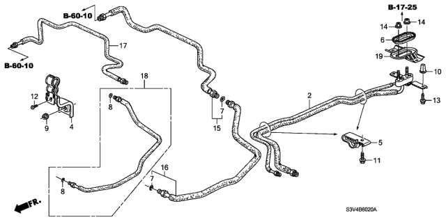 2006 Acura MDX A/C Rear Hose - Rear Pipe Diagram