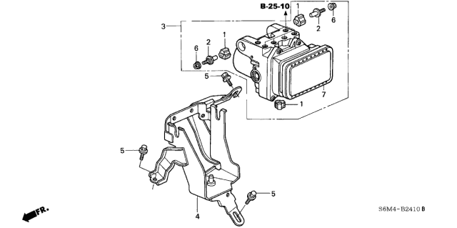 2002 Acura RSX Abs Pump And Motor Assembly Diagram for 57105-S6M-J00
