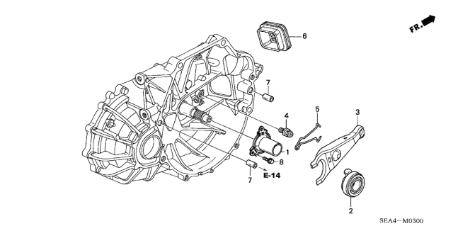 2005 Acura TSX 4 Door TSX (NAVIGATION) KA 6MT MT Clutch Release Diagram