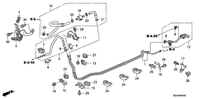2008 Acura TSX 4 Door TSX (NAVIGATION) KA 5AT Fuel Pipe Diagram