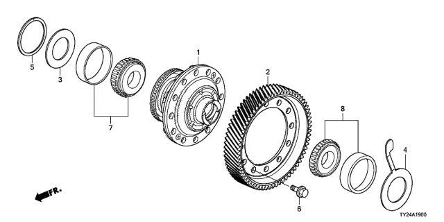 2017 Acura RLX Differential Assembly Diagram for 41100-R9T-013